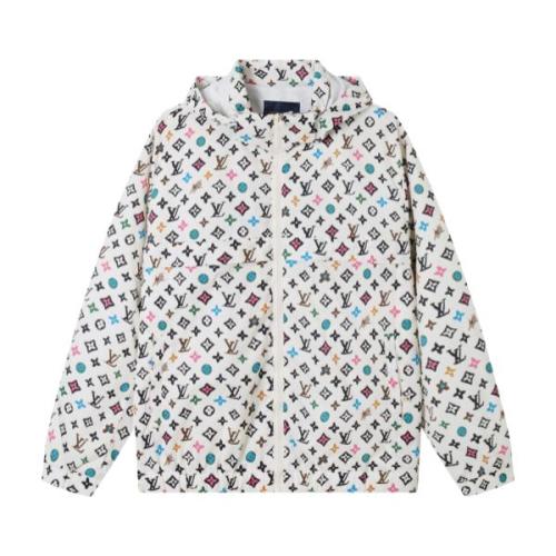 Louis Vuitton New All-Over Embroidered Logo Lightweight Couple Hooded Jacket 260422