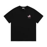 Dior 2026 New Year of the Horse Limited Contrast Stitch Embroidered Pony Logo Unisex Short Sleeve T-Shirt 260422