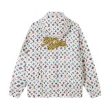 Louis Vuitton New All-Over Embroidered Logo Lightweight Couple Hooded Jacket 260422