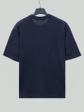Louis Vuitton Blue-Tone Cotton-Blend Knit Short Sleeve 260422