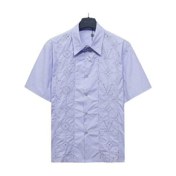 Louis Vuitton Lavender-Blue Short Sleeve Shirt 260422