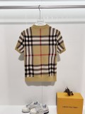 Burberry Classic Color-Block Check Sweater Short T-Shirt 260506