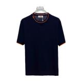 HERMÈS Color-Block Collar Crewneck Knit Sweater 260506
