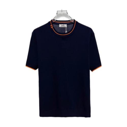 HERMÈS Color-Block Collar Crewneck Knit Sweater 260506