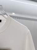 Prada Letter Yarn-Dyed Triangle Logo Crewneck Short Sleeve T-shirt 260506