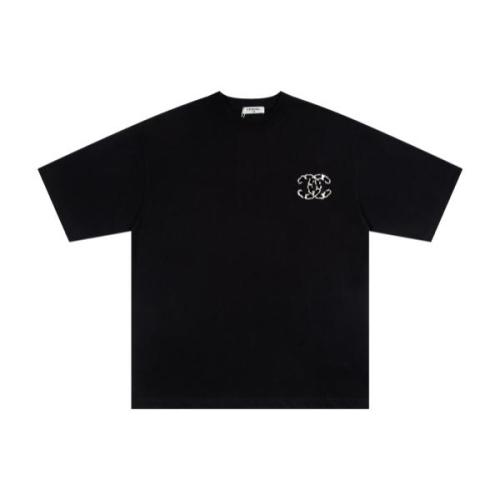 Chanel Flocked Pressed Patch Couple Short Sleeve T-Shirt 260512