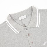 Dior Script Letter Embroidered Short Sleeve Polo 260512