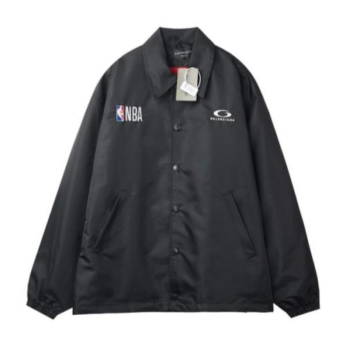 Balenciaga 26SS NBA Collaboration Nylon Water-Resistant Spread Collar Coach Jacket 260512