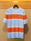 Louis Vuitton New Arrival Camp Collar Short Sleeve Shirt (Light Blue-Orange) 260520