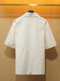 Louis Vuitton New Arrival Camp Collar Short Sleeve Shirt (Apricot) 260520