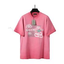 Balenciaga 26SS Early Spring New Letter Logo Print Short Sleeve (Pink) 260520