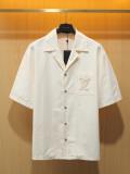 Louis Vuitton New Arrival Camp Collar Short Sleeve Shirt (Apricot) 260520