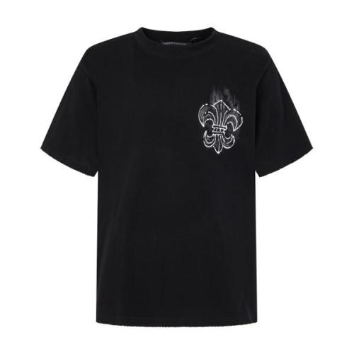 Chrome Hearts Horseshoe Distressed Hand-Painted Short Sleeve T-Shirt 260520