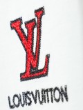 Louis Vuitton 26SS New Arrival Multi-Layer Heavy Craftsmanship Chest Speckled Letter Logo Embroidery Short Sleeve T-Shirt 260520