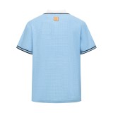 Louis Vuitton 26SS Waffle Texture Color-Block Pocket Letter Embroidered Short Sleeve Shirt (Blue) 260526