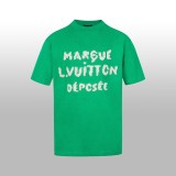 Louis Vuitton Spring/Summer New Short Sleeve T-Shirt - V Slogan Embroidered T-Shirt (Green) 260526