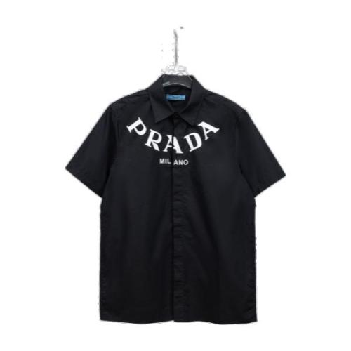 Prada Letter Neck Scarf Short Sleeve Polo 260602