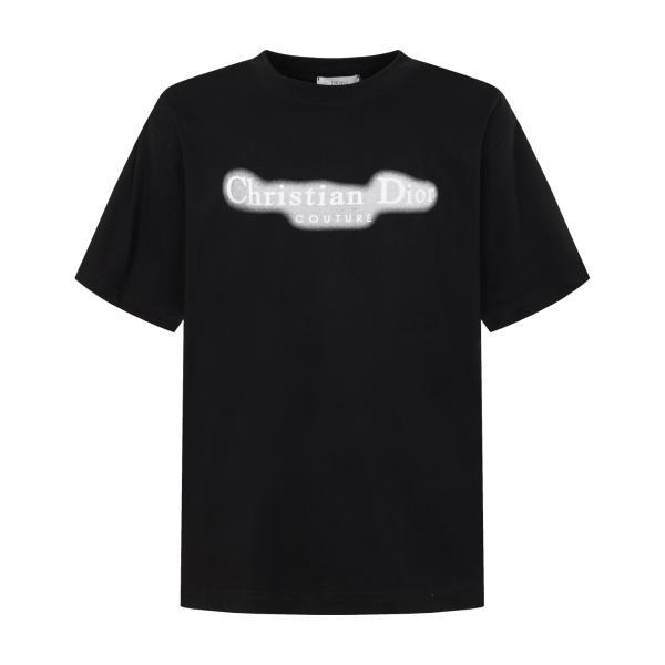 Dior Render Letter Embroidered Short Sleeve T-Shirt 260602