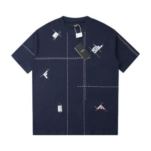 Fendi 26SS Early Spring New Collaboration Series Color-Block Embroidered Logo Short Sleeve 260609