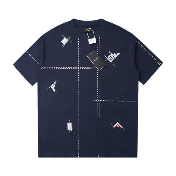 Fendi 26SS Early Spring New Collaboration Series Color-Block Embroidered Logo Short Sleeve 260609
