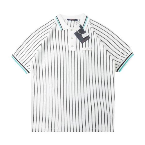 Louis Vuitton 26SS Spring/Summer New Vertical Stripe Leather Tag Knit Short Sleeve 260609