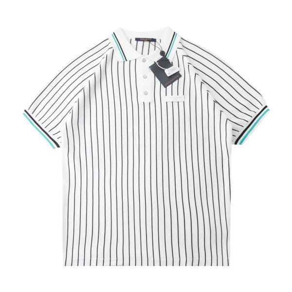 Louis Vuitton 26SS Spring/Summer New Vertical Stripe Leather Tag Knit Short Sleeve 260609