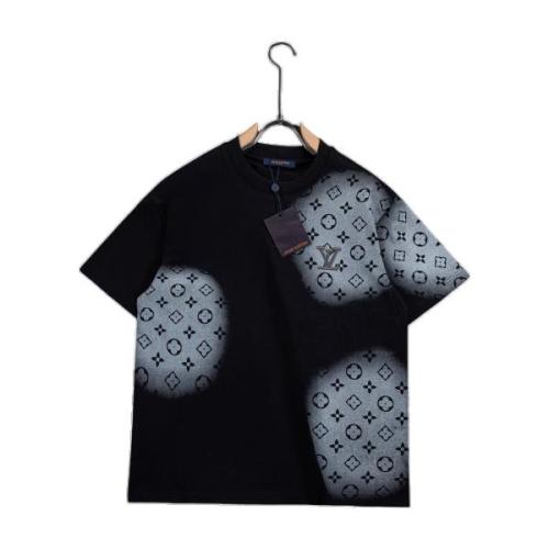 Louis Vuitton 26SS Chest Minimalist Letter Geometric Print Tie-Dye Embroidery Crewneck Short Sleeve T-Shirt 260609