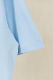Chrome Hearts CH Heavy Wash 3D Print Leather Patch Embroidered Short Sleeve (Light Blue) 260616