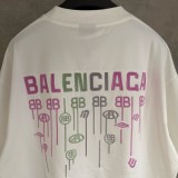 Balenciaga UV Color-Changing Embroidered Short Sleeve T-Shirt (White) 260616