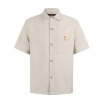 Louis Vuitton 26SS Silk-Cotton-Wool Blend Camp Collar Logo Short Sleeve Shirt 260616
