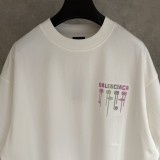 Balenciaga UV Color-Changing Embroidered Short Sleeve T-Shirt (White) 260616