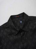 Louis Vuitton New Classic Ice Silk Jacquard Logo Print Long Sleeve Shirt 260624