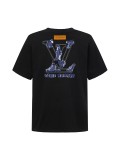 Louis Vuitton 26SS Premium Denim Washed Patch Embroidery Classic Minimalist Short Sleeve T-Shirt 260708