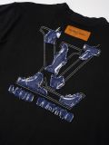 Louis Vuitton 26SS Premium Denim Washed Patch Embroidery Classic Minimalist Short Sleeve T-Shirt 260708