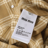 Miu Miu 24FW Brushed Check Long Sleeve Shirt 260708