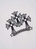Chrome Hearts 26SS Distressed Cross Patch Embroidered Short Sleeve T-Shirt 260708