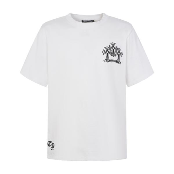 Chrome Hearts 26SS Distressed Cross Patch Embroidered Short Sleeve T-Shirt 260708