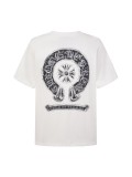 Chrome Hearts Horseshoe Distressed Hand-Painted Short Sleeve T-Shirt 260708