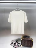 Dior Classic Chest Logo Short Sleeve Knit T-Shirt - White