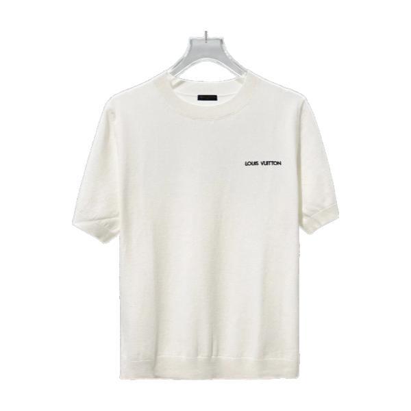 Louis Vuitton Classic Chest Logo Short Sleeve Knit T-Shirt - White