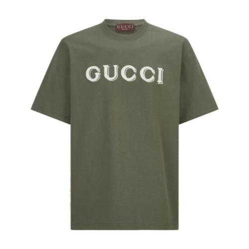 Gucci Logo Short Sleeve Embroidered T-Shirt - Dark Gray 260721