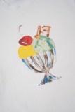 Fendi Watercolor Ice Cream Short Sleeve Print T-Shirt - White 260721