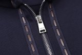 Fendi Cotton Logo Leather Patch Track Jacket - Dark Gray 260721