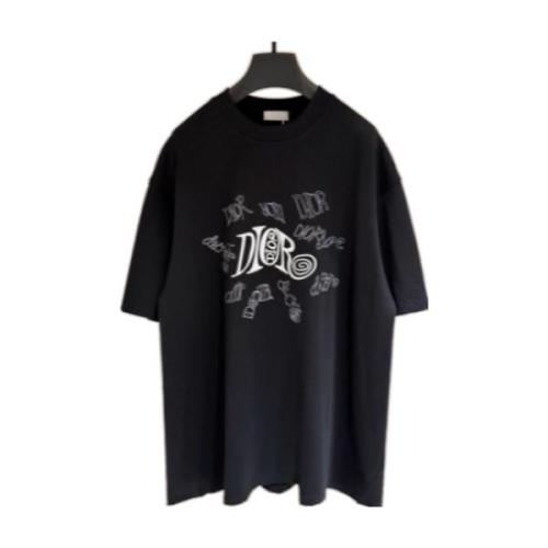 Dior New Half Sleeve Applique T-Shirt - Charcoal 260728