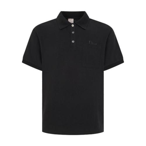 Dior Pocket CD Short Sleeve Embroidered Polo - Charcoal 260728
