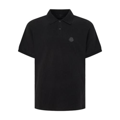 Moncler 26SS Cotton Logo Patch Pique Short Sleeve Polo - Black 260728