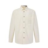 Loewe 26SS Logo Lyocell Spread Collar Long Sleeve Embroidered Shirt - White 260811