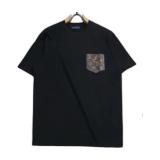 Louis Vuitton Leather Logo Short Sleeve T-Shirt - Charcoal 260818