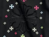 Chrome Hearts New Acid Wash Distressed Long Sleeve Embroidered Hoodie - Black 260818