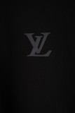 Louis Vuitton Round Neck Letter Long Sleeve Print T-Shirt - Black 260825